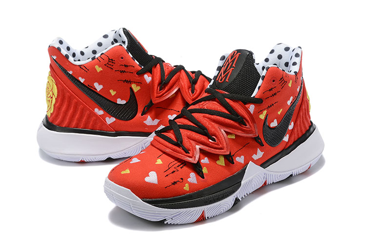 2019 Men Nike Kyrie Irving V Red Black White Shoes - Click Image to Close